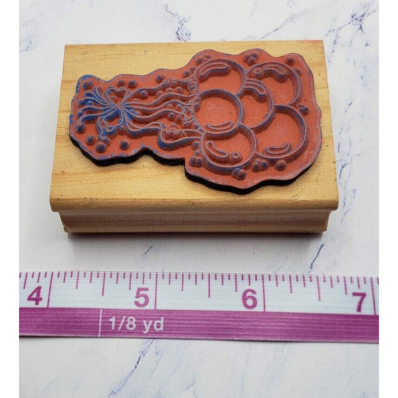 Birthday Celebration Party Balloons Wood Mounted Rubber Stamp - Picture 7 of 7